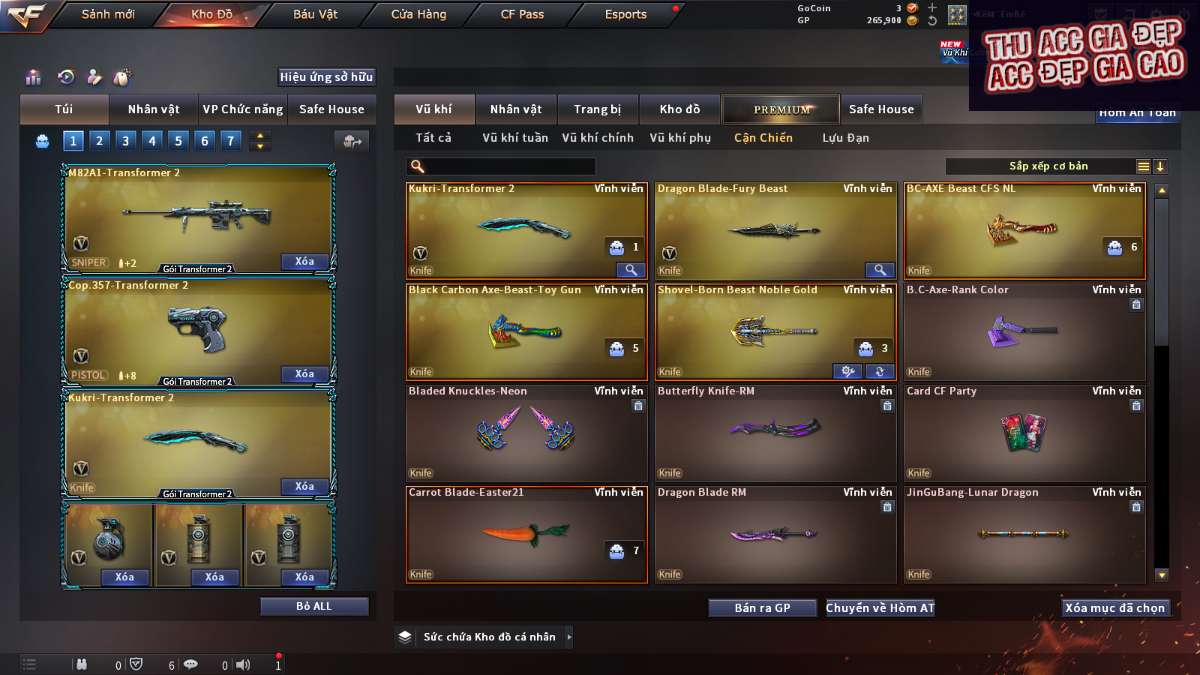 shop acc cf uy tin gia re